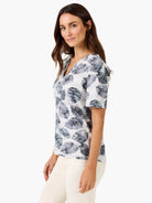Nzt Falling Palms Short Sleeve Split Tee in Gmi