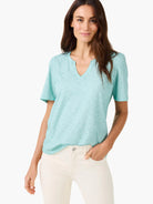 Nzt Short Sleeve Split Neck Tee in Cst