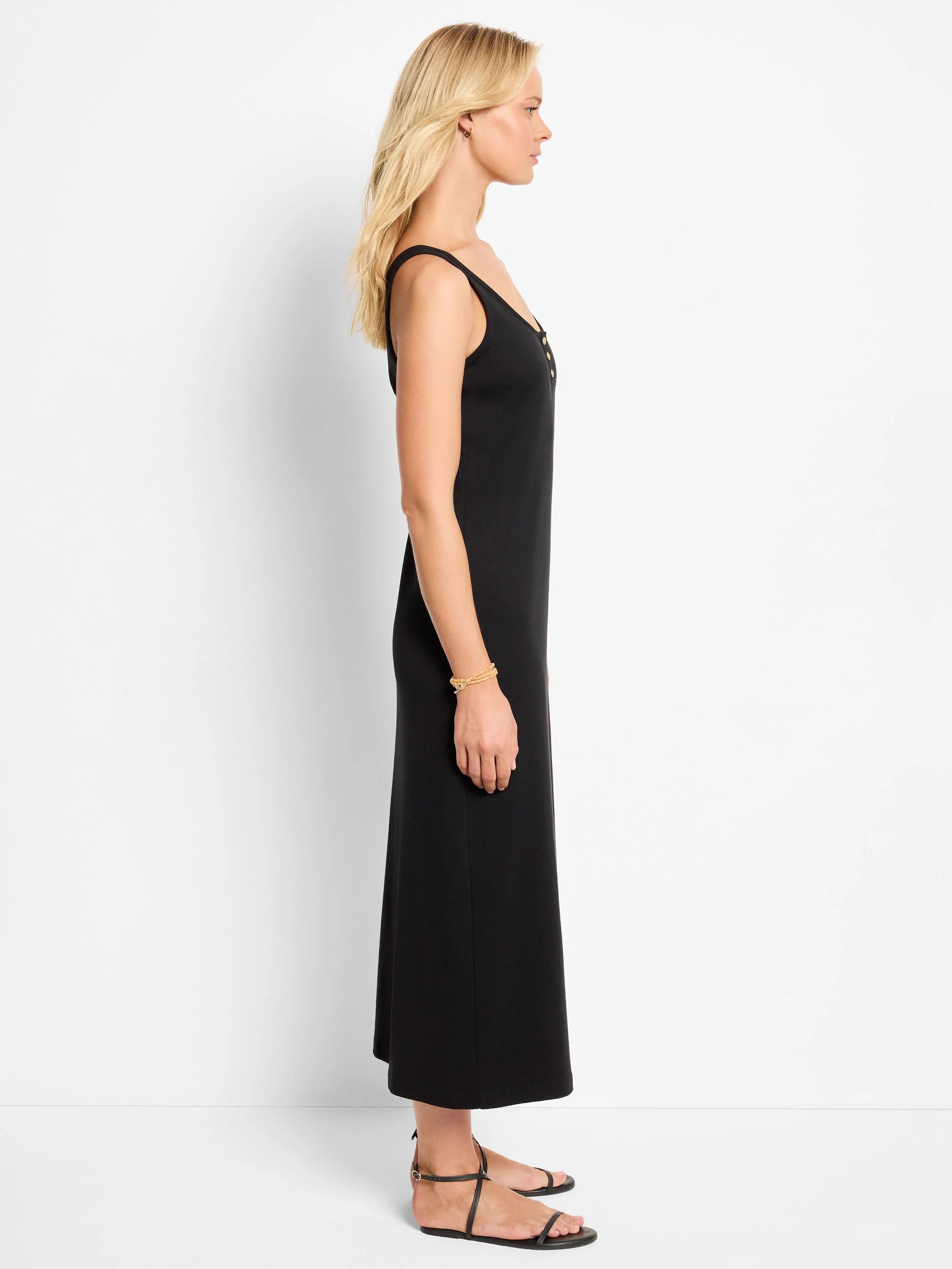 NZT by NIC+ZOE Button Tank Dress - Black Onyx