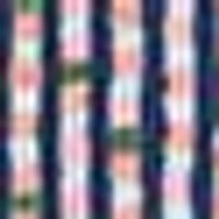 Soft, blurred vertical stripes of dark indigo, blush pink, and white with a woven ikat texture.