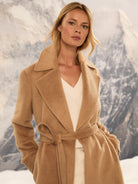 Alpaca Wool Blend Wrap Coat in Cal