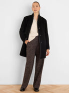 Reversible Quilted Wool Top Coat in Blx