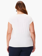 Off-white, short-sleeved jersey top shown from the back.