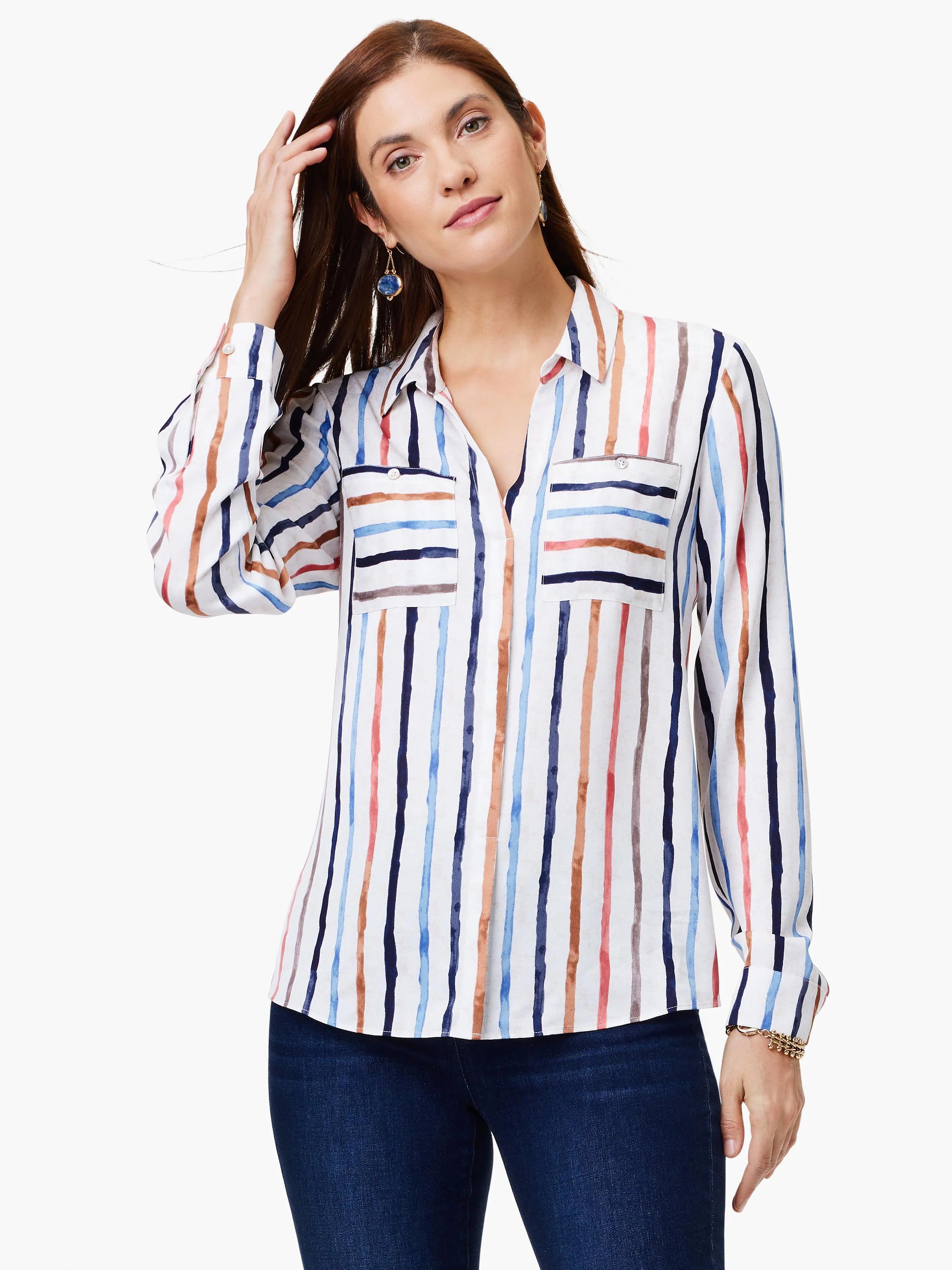 nic zoe Painted Stripe Top Store | Clothing