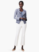 Muted blue scoop neck tank top with smooth, draped fabric.