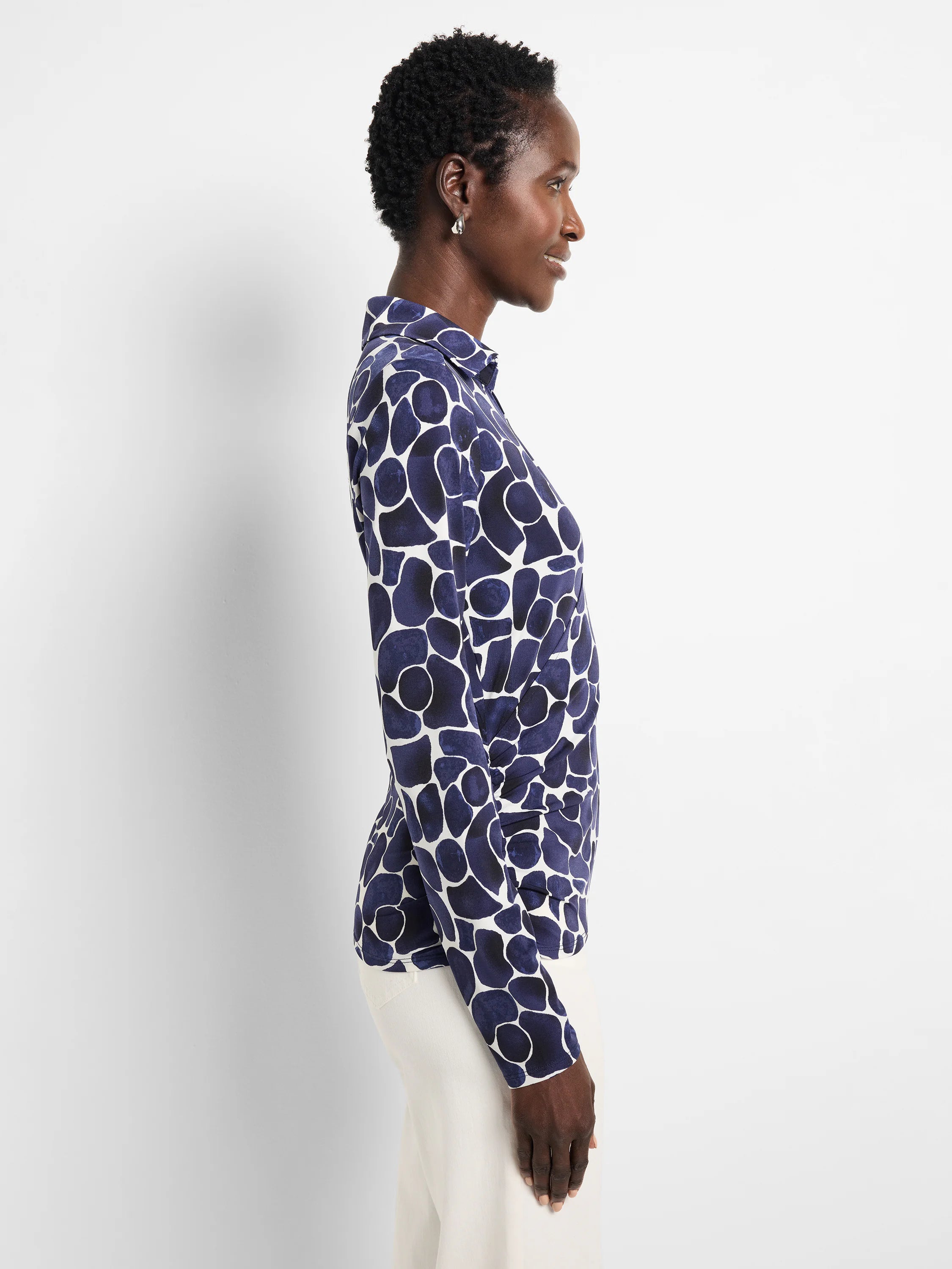 Geo Pebble Knit Wrap Top