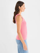 Perfect Knit Rib Scoop Tank in Rsp