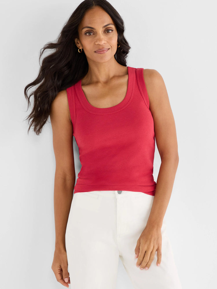 Perfect Knit Rib Scoop Tank in Trd