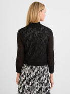 Ruffle Featherknit Cardigan in Blx