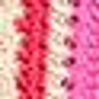 Soft, woven textile swatch: bright red vertical stripe, light left edge, speckled pink right side.