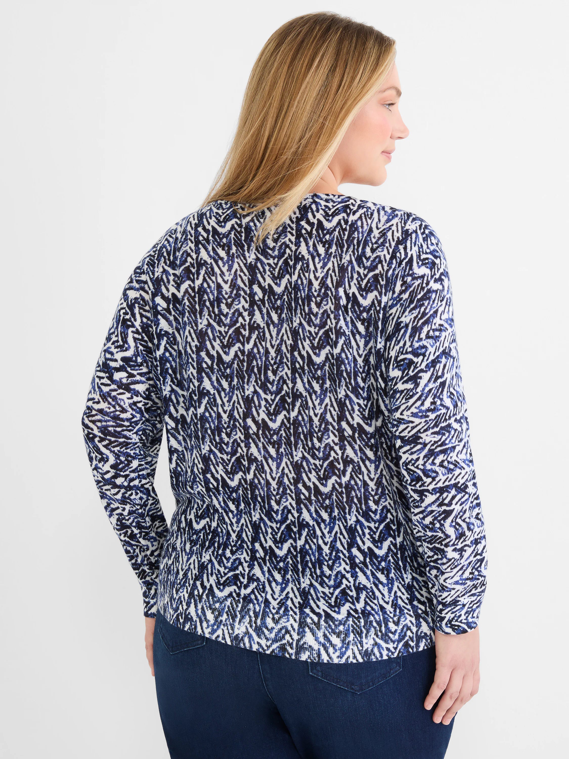Indigo Crosshatch Sweater in Imi