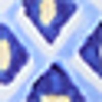 Deep royal blue & light periwinkle woven criss-cross pattern with cream accents.