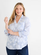 Sky Striped Jacquard Top in Blt