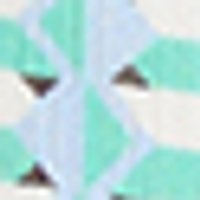 Soft, mint green and off-white striped fabric with light blue diamond lattice and small dark embr...