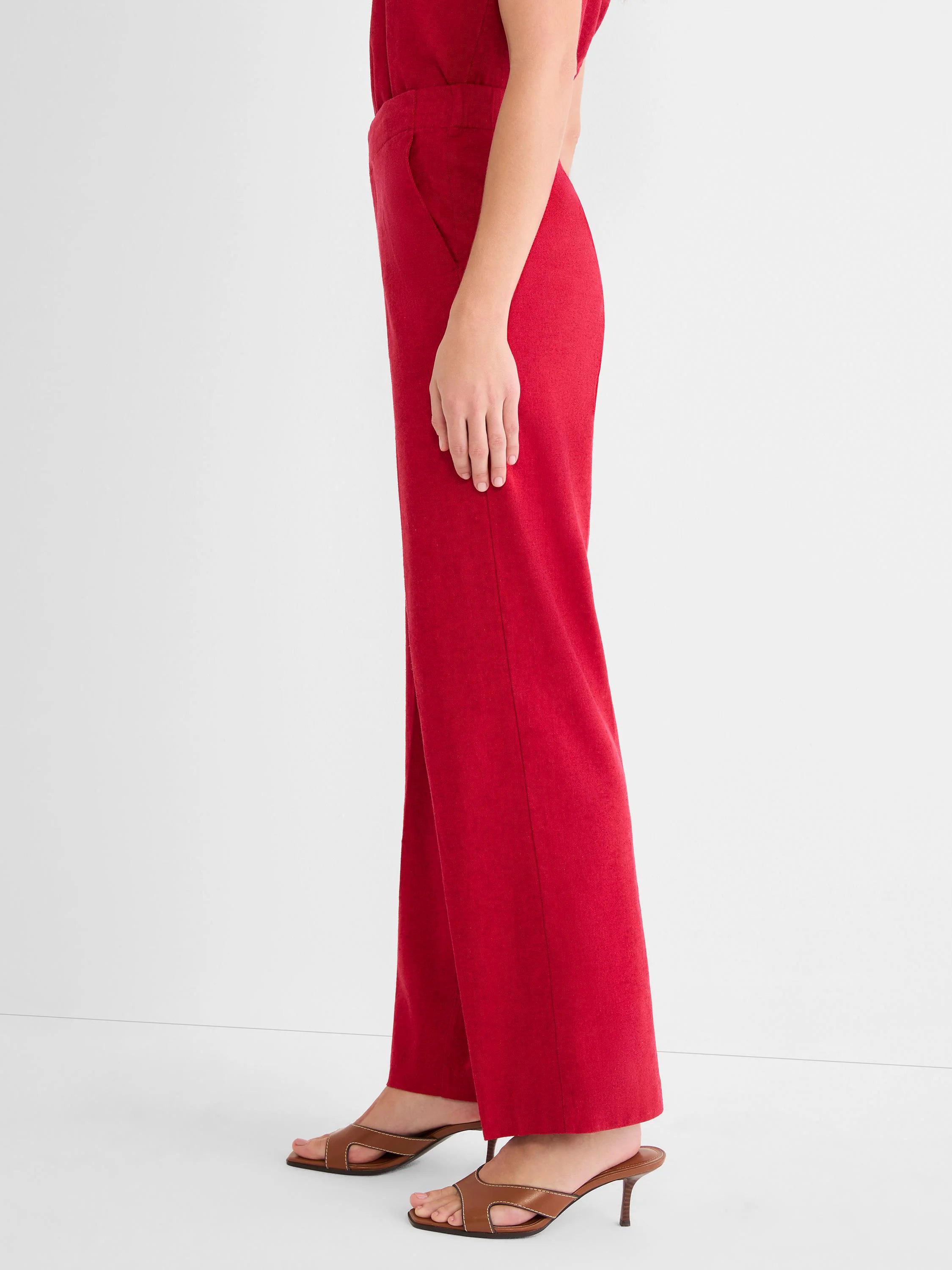 31" Lenox Wide Leg Stretch Linen Pant in Rrx