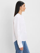 Collarless Cotton Shirt in Pwh