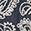 Dark blue/grey woven fabric with a white intricate floral pattern.