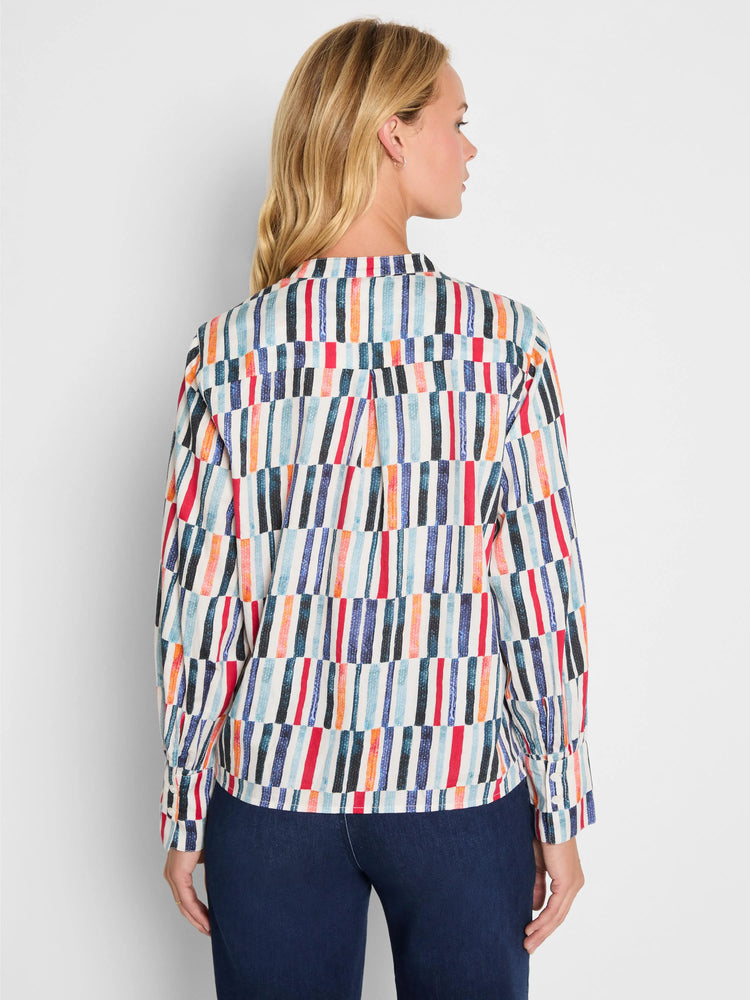 Broken Stripe Cotton Top in Blt