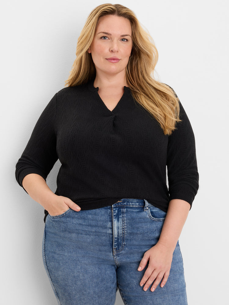 NIC+ZOE Cozy Cable Split Neck Top product