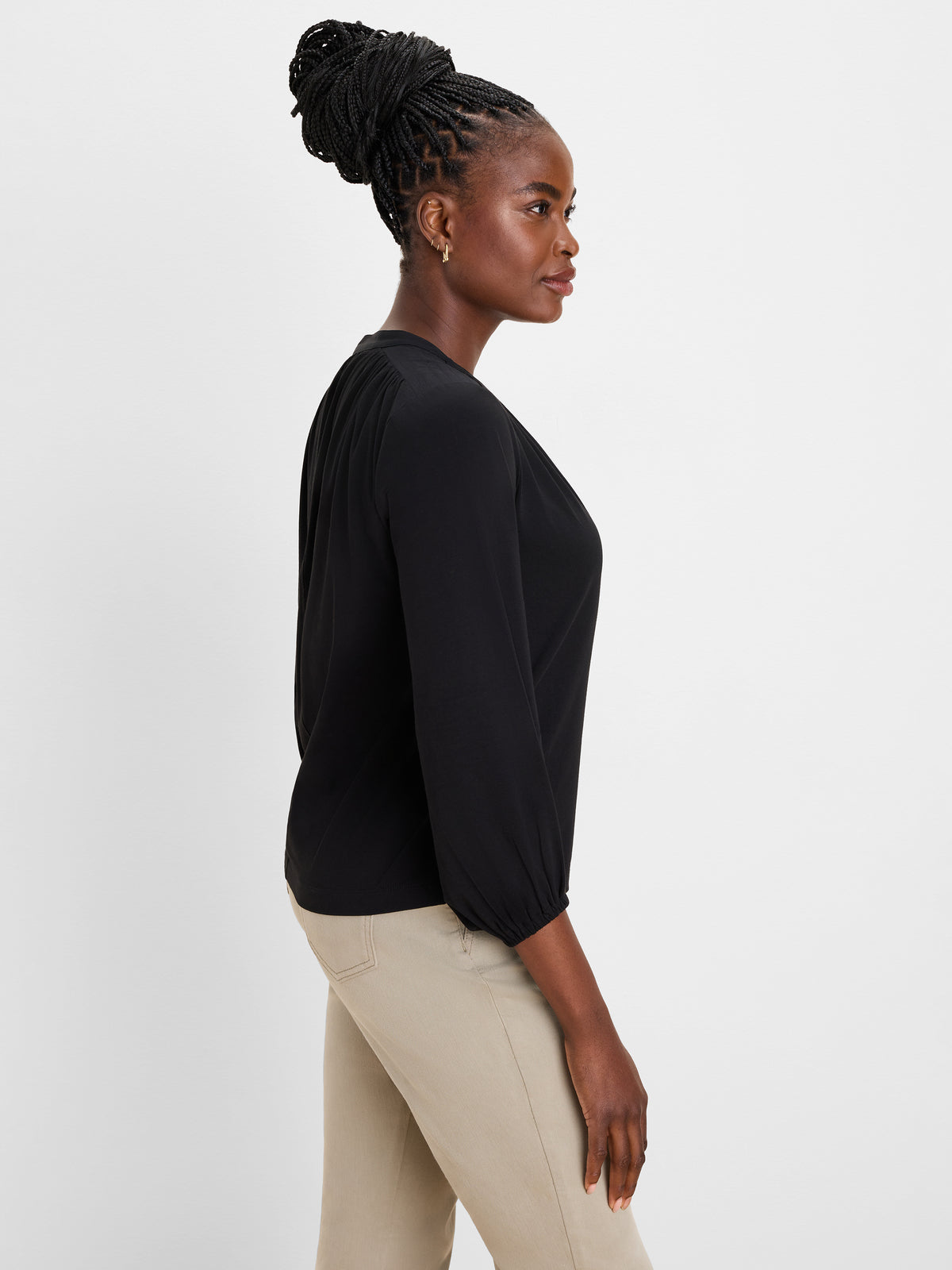 NIC+ZOE Mixed Media Peasant Top product