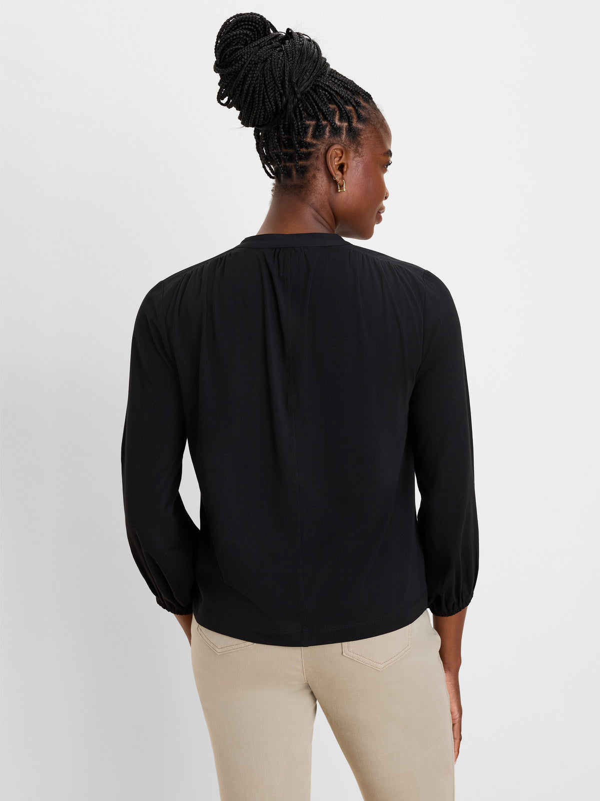 NIC+ZOE Mixed Media Peasant Top product