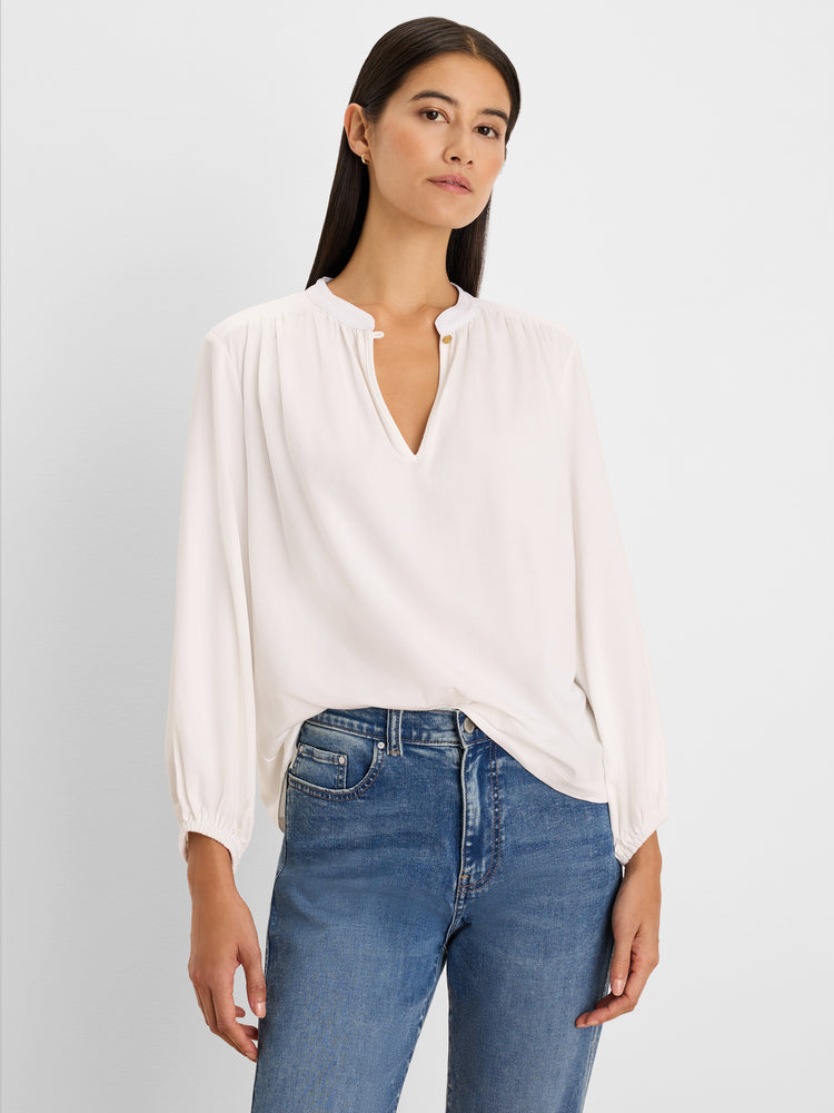 NIC+ZOE Mixed Media Peasant Top product