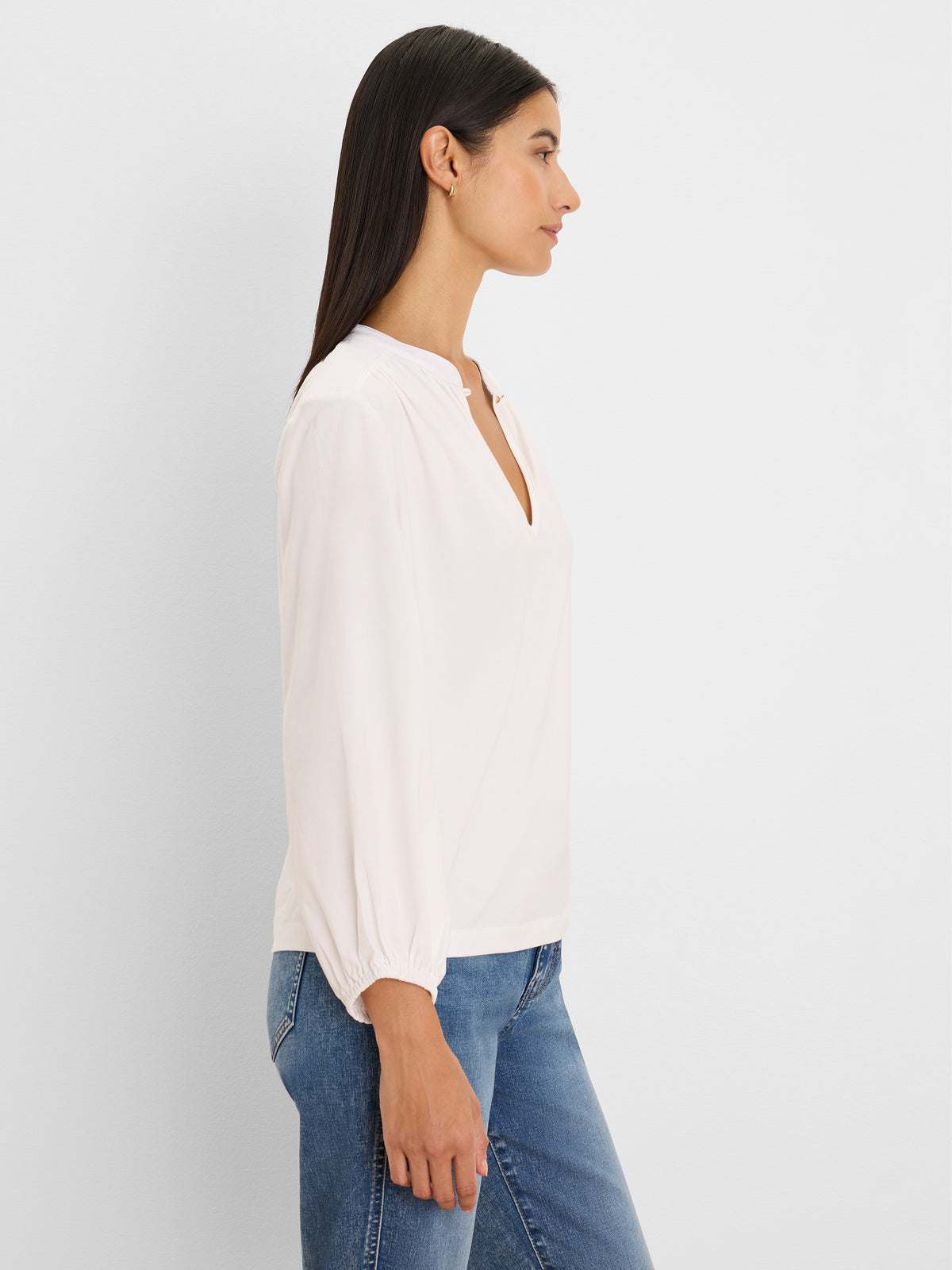 NIC+ZOE Mixed Media Peasant Top product