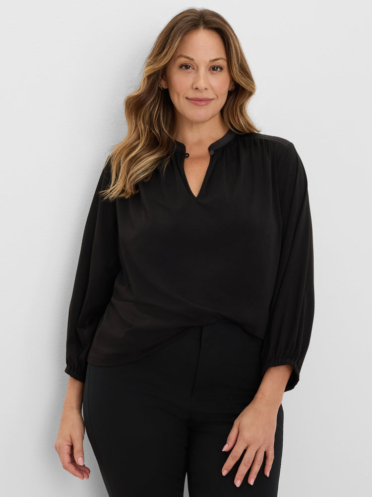 NIC+ZOE Mixed Media Peasant Top product