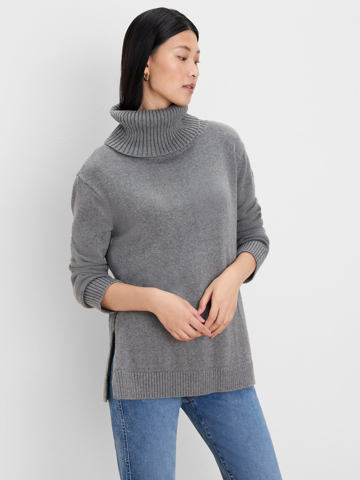 NIC+ZOE Foldover Turtleneck Zip Sweater product