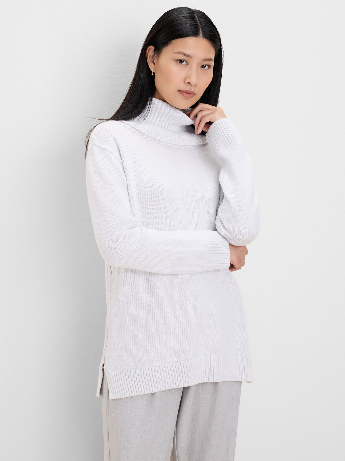 NIC+ZOE Foldover Turtleneck Zip Sweater product