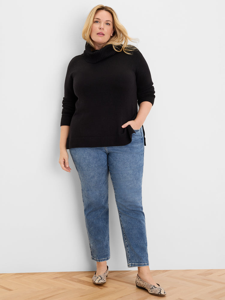 NIC+ZOE Foldover Turtleneck Zip Sweater product