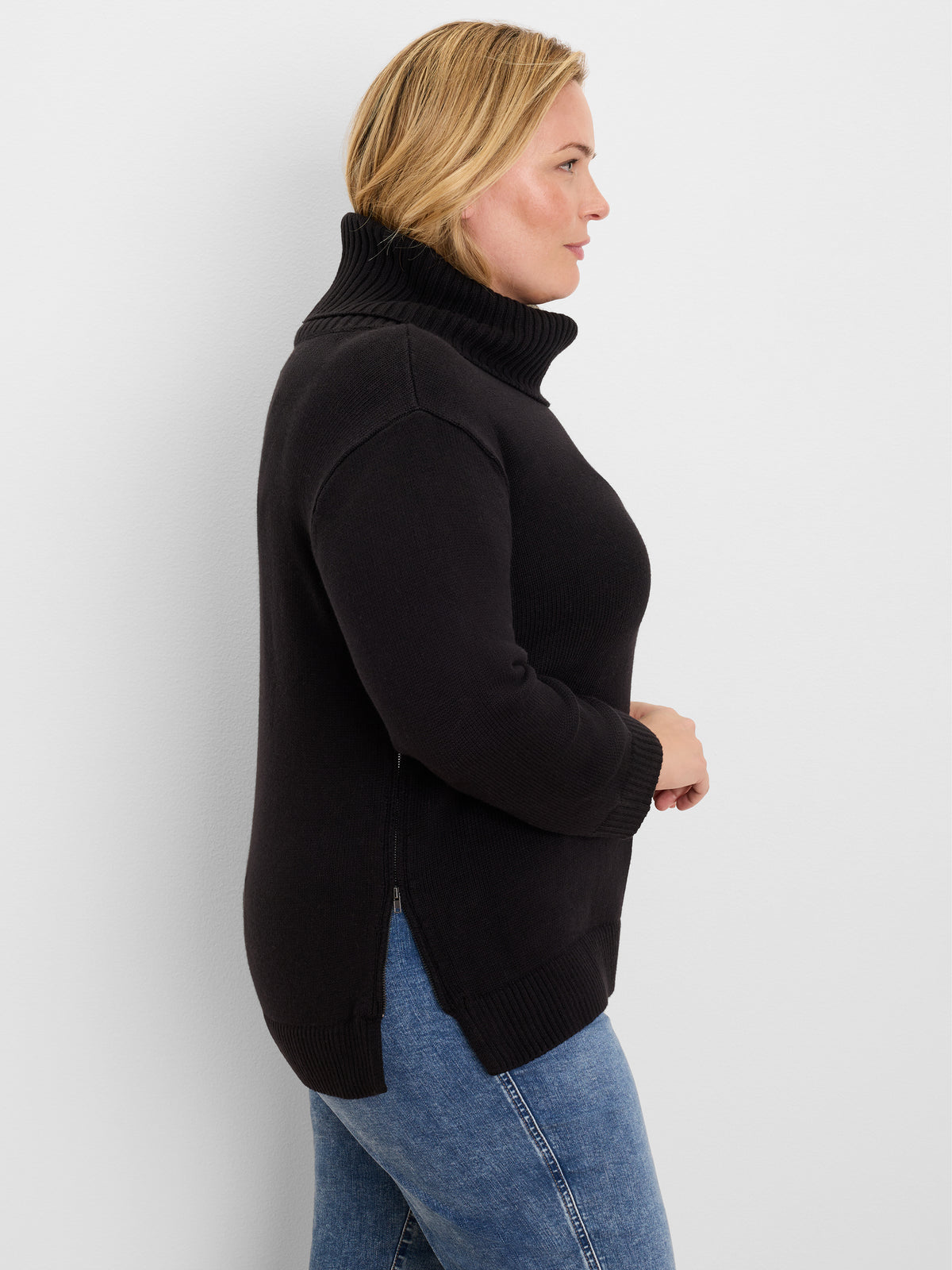 NIC+ZOE Foldover Turtleneck Zip Sweater product
