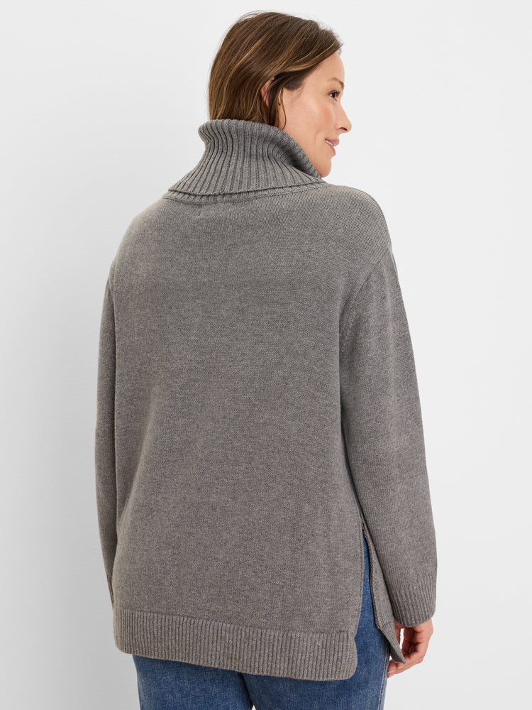 NIC+ZOE Foldover Turtleneck Zip Sweater product