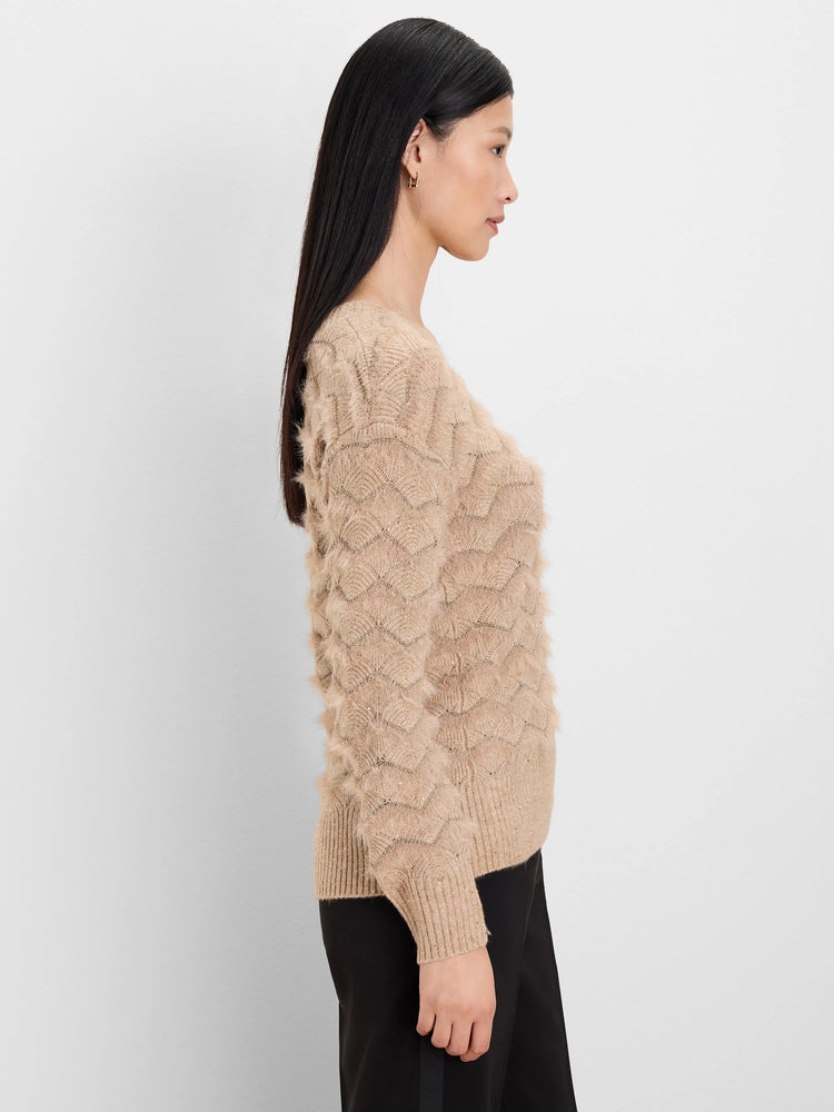 Deco Scallop Sweater in Tpz