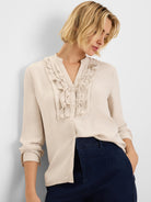Tuxedo Ruffle Shirt in Cot