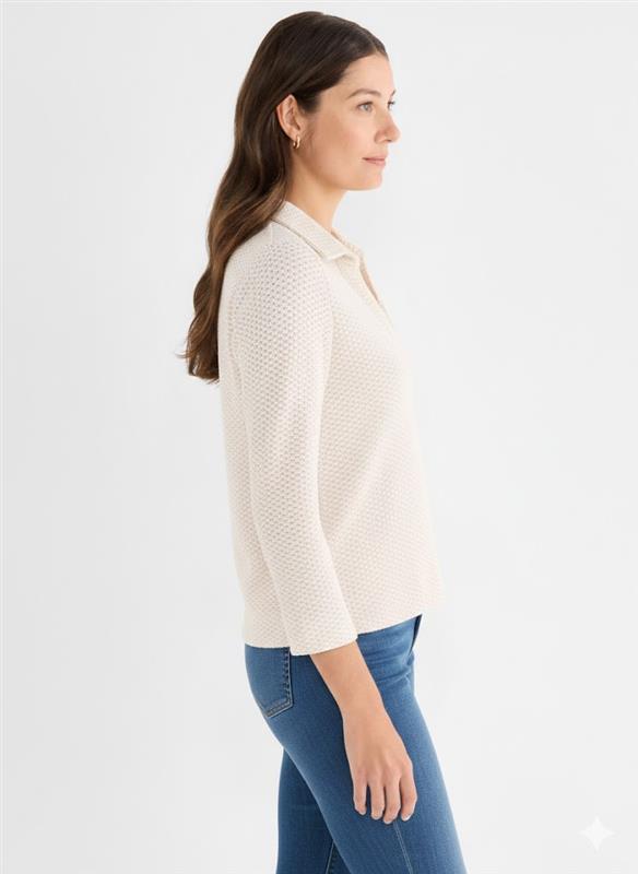 NIC+ZOE Textured Tuck Stitch Knit Polo product