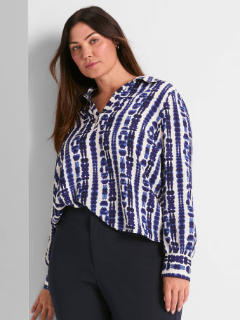 NZT Striped Long Sleeve Henley Tee