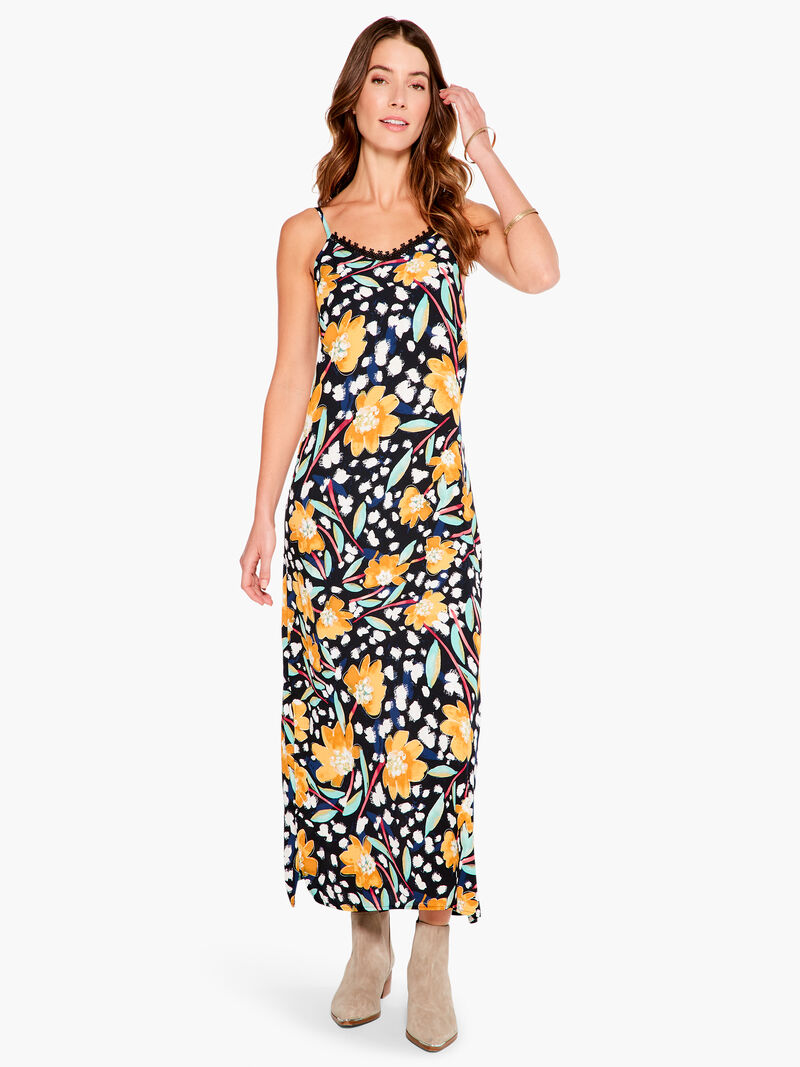 Woman Wears Flower Burst Slip Dress image number 0