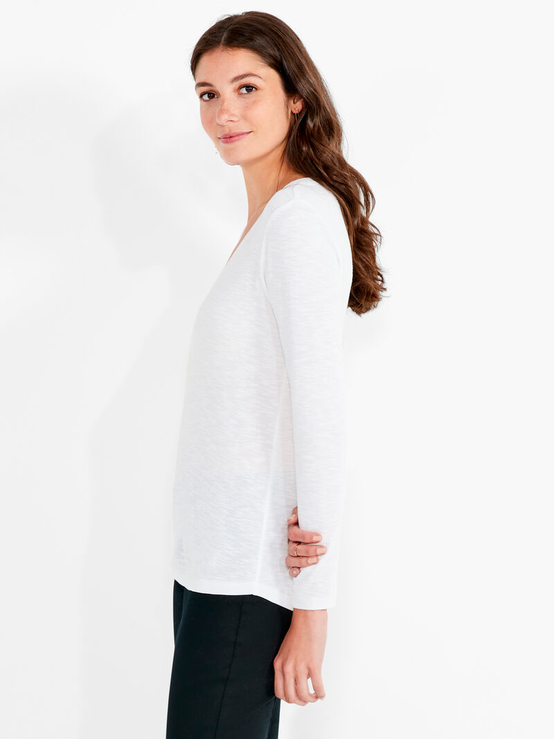 Woman Wears NZT Long Sleeve V Tee image number 1