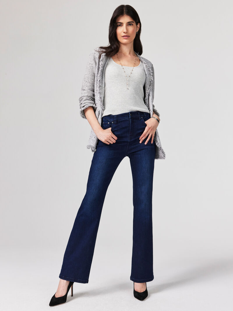 Woman Wears NZ Denim 31" High Rise Boot Cut Jeans image number 4