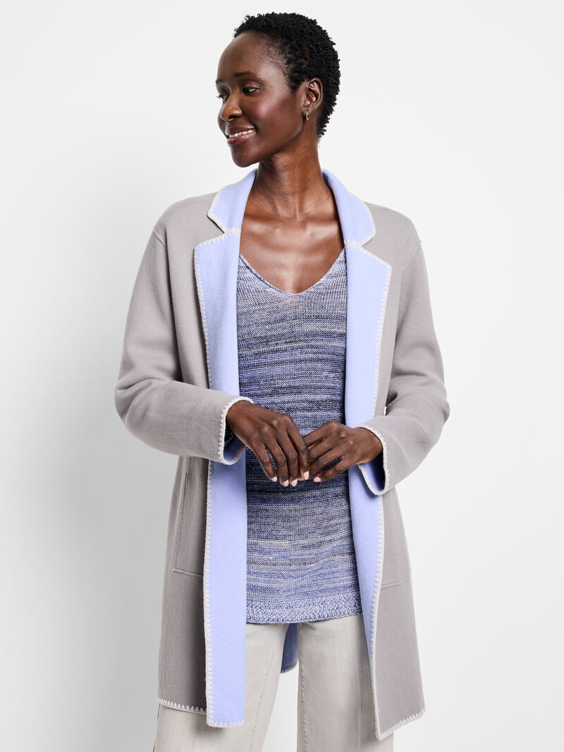 Woman Wears Cool Nights Reversible Knit Jacket image number 1