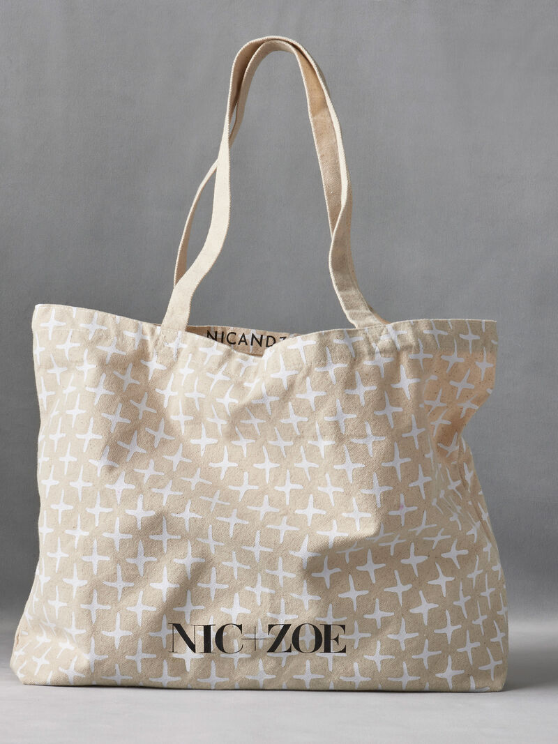 Woman Wears Canvas Tote Bag image number 0