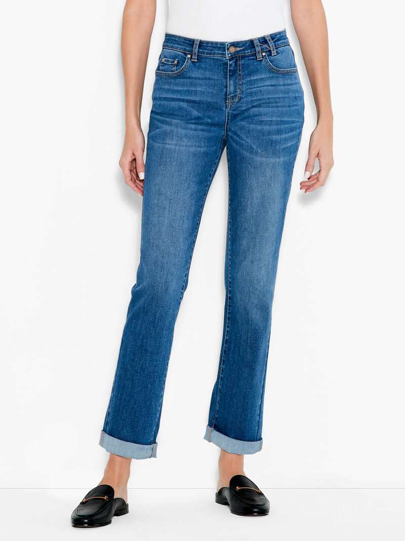 Woman Wears NZ Denim 29" Mid Rise Girlfriend Jeans image number 0