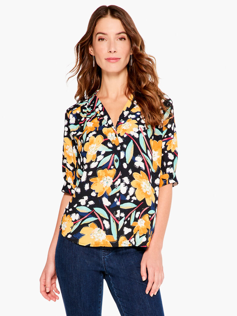 Woman Wears Flower Burst Shirt image number 0