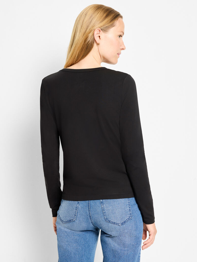 Woman Wears Perfect Knit Long Sleeve Top image number 3