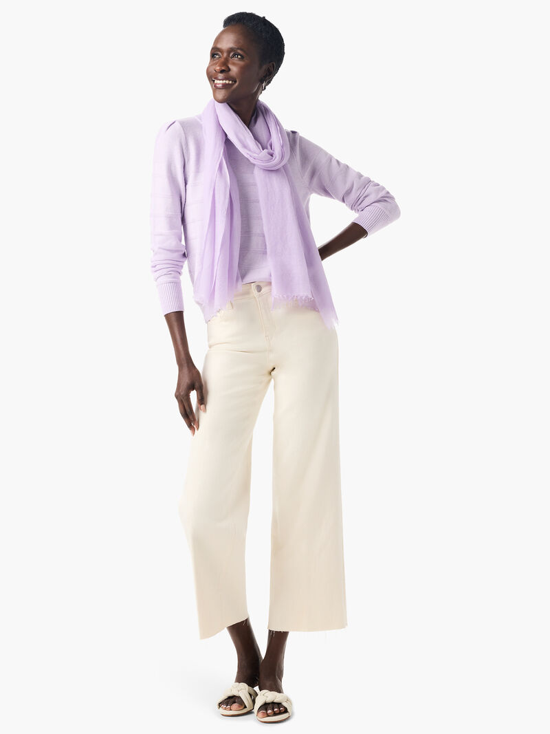 Woman Wears Button Shoulder Cashmere Sweater image number 1