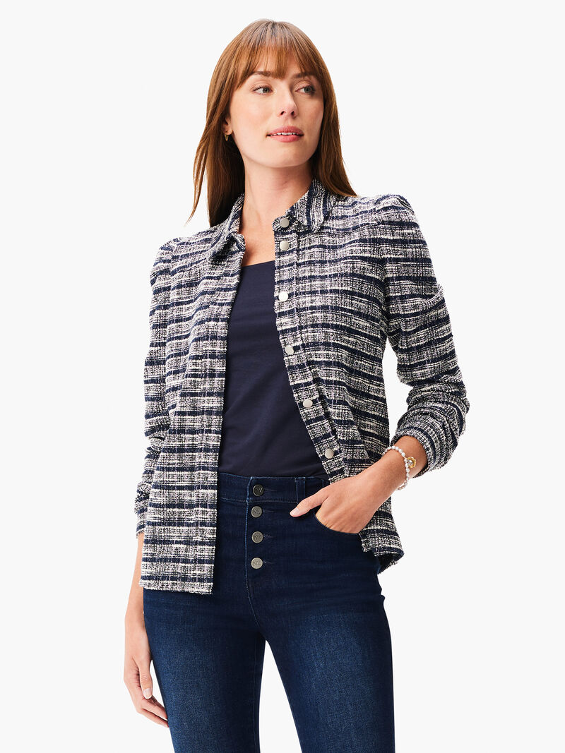 Girlfriend Plaid Knit Jacket