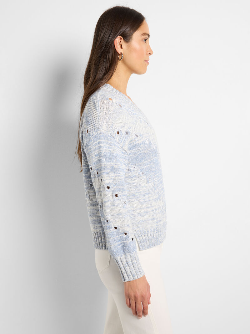 Woman Wears Pointelle Cord Sweater image number 2