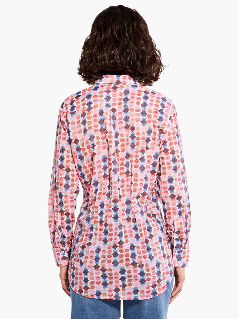 Woman Wears Geo Dots Boyfriend Shirt image number 3