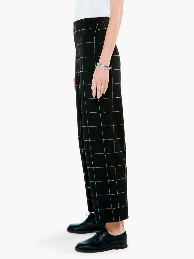 Woman Wears Etched Plaid Wide Leg Pant image number 1